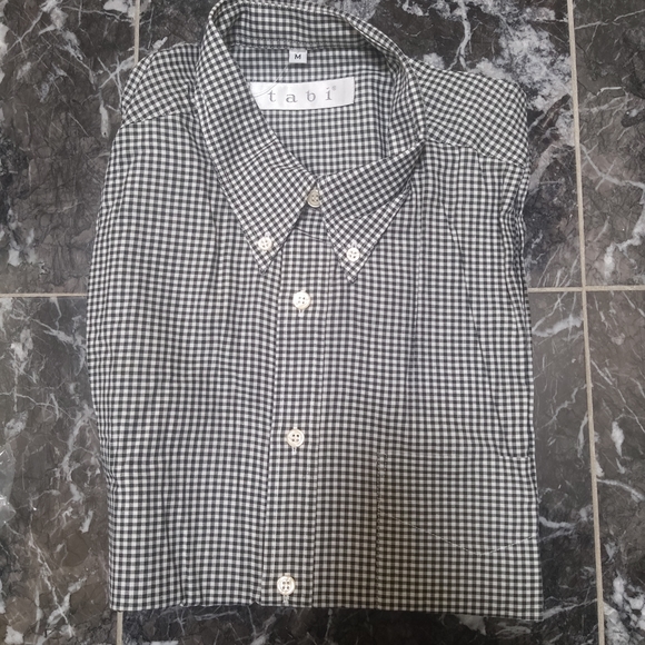 💚 2/$35 NWT Tabi long sleeve dress shirt - black white checkered - Picture 1 of 5